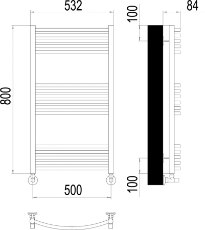 полотенцесушитель водяной terminus классик п16 500*800 4670078529596