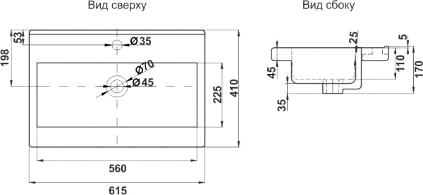 раковина накладная melana 9393 (s60 х)-805