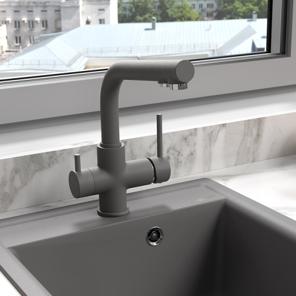смеситель для кухни lemark comfort lm3061psh шампань