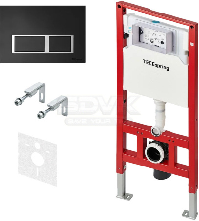 Система инсталляции для унитазов TECE TECEspring R S955204 с кнопкой смыва черный матовый