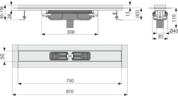 душевой лоток alcaplast apz1106-750 без решетки душевой лоток alcaplast apz1106-750 без решетки