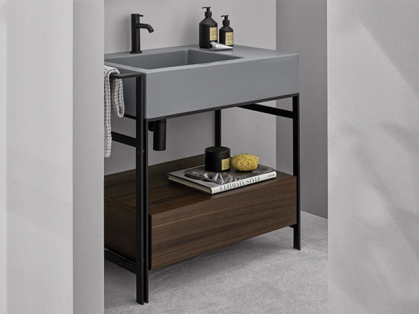 консоль под раковину cielo narciso арт. nastm nm, черный матовый