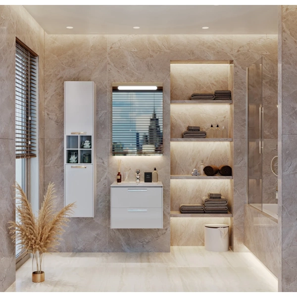 пенал roca lago 857297806 подвесной l/r, белый глянец