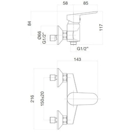 смеситель для душа webert sax evolution se870101015