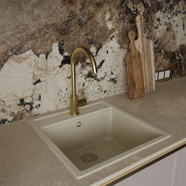 смеситель для кухни oliveeka ol-963002-bg золотой матовый