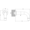 излив для ванны gessi via tortona 38785#149 167 мм, цвет finox