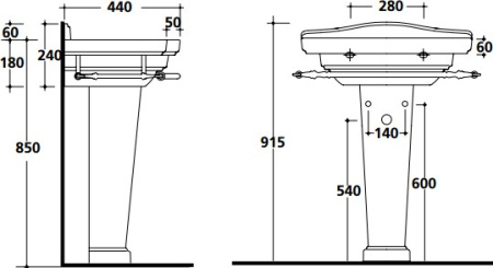 раковина полувстраиваемая galassia ethos 65 см 8432m