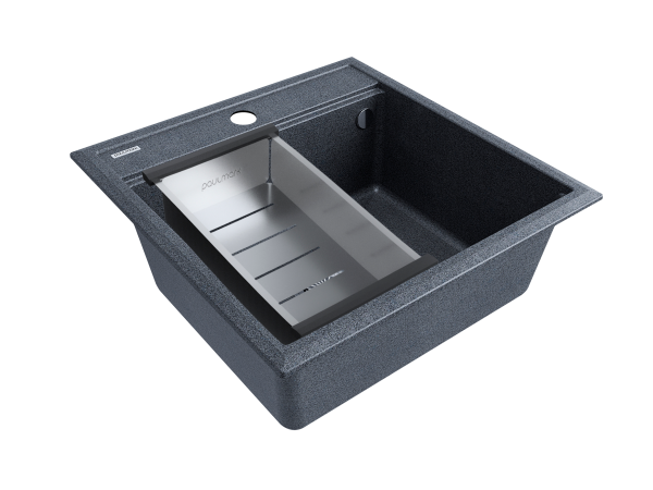 мойка stepia 50, it-granit + коландер advance брашированная нерж. сталь, pm115051-dg+a375-bs