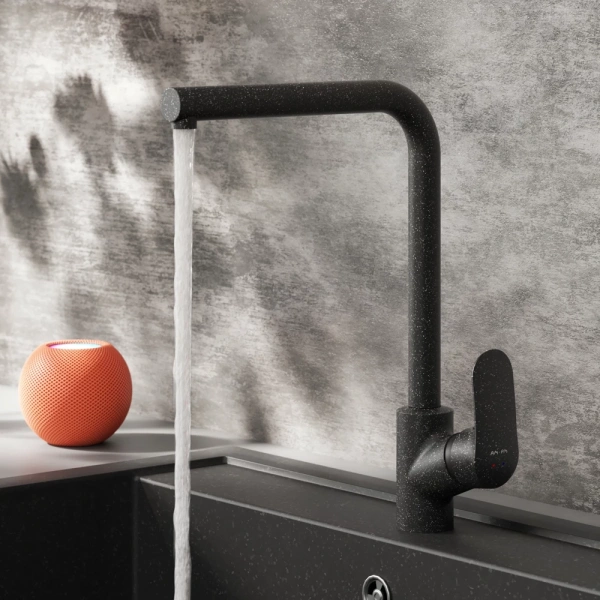 смеситель для кухни am.pm like f8005022, цвет черный матовый