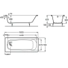 ванна чугунная roca continental 21290200r 160x70 см, белый