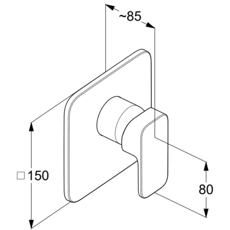 смеситель для душа kludi renon 427553975 встраиваемый, черный матовый