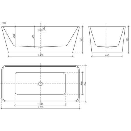 акриловая ванна sancos dama 170x80 fb05 без гидромассажа