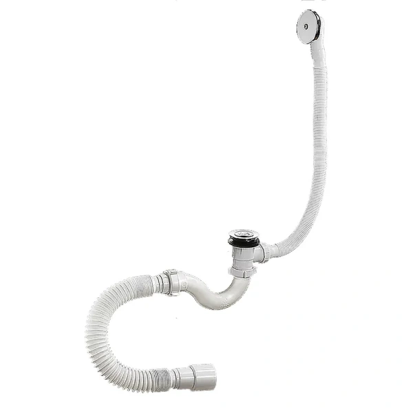Сифон для ванны ОРИО 1 1/2 40 "клик-клак", с переливом и гибкой трубой (А-20089)
