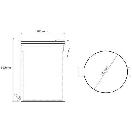 ведро для мусора bemeta brilo 156315013 soft close, 5 л, цвет metalic gray matt