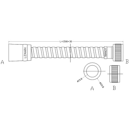душевой шланг lemark le8042p хром серый