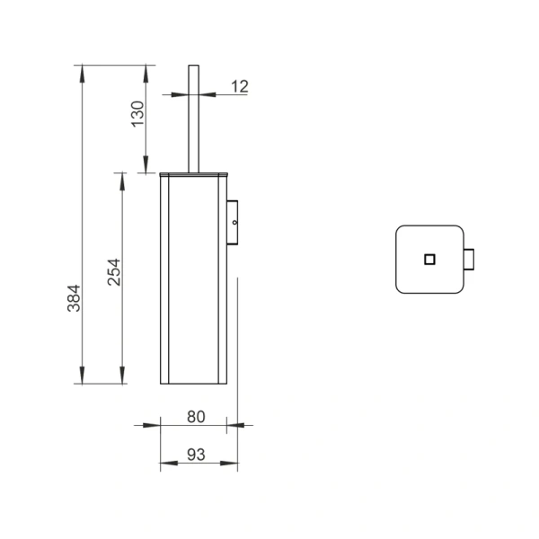 Ёршик для унитаза Whitecross Cubo CU2472NIB настенный, брашированный никель