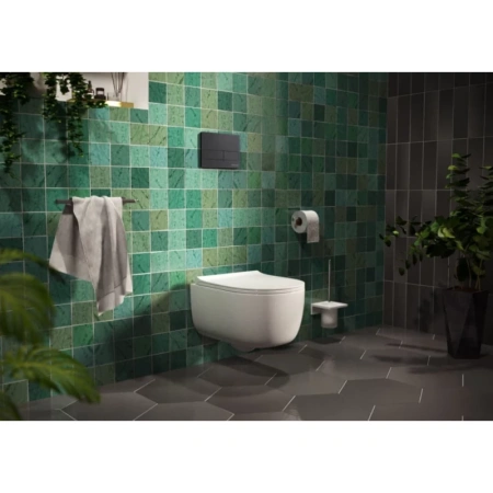 комплект унитаза с инсталляцией berges novum rimless 047255 с сиденьем микролифт и черной клавишей смыва