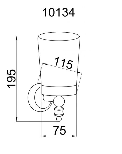 Стакан для зубных щеток Boheme Vogue Nero 10184 Хром