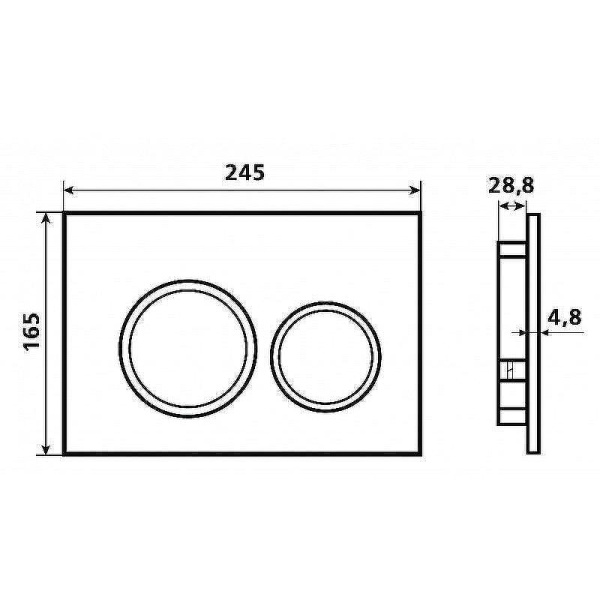 клавиша смыва esbano slim-37gw esinslm37gw белая глянцевая