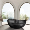ванна из полиэфирной смолы abber kristall at9705onyx 150x150 см, отдельностоящая, черный