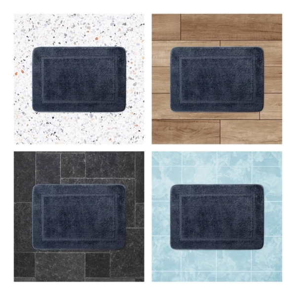 Коврик для ванной комнаты, 65х45, микрофибра, синий, IDDIS Promo (PSQS05Mi12)