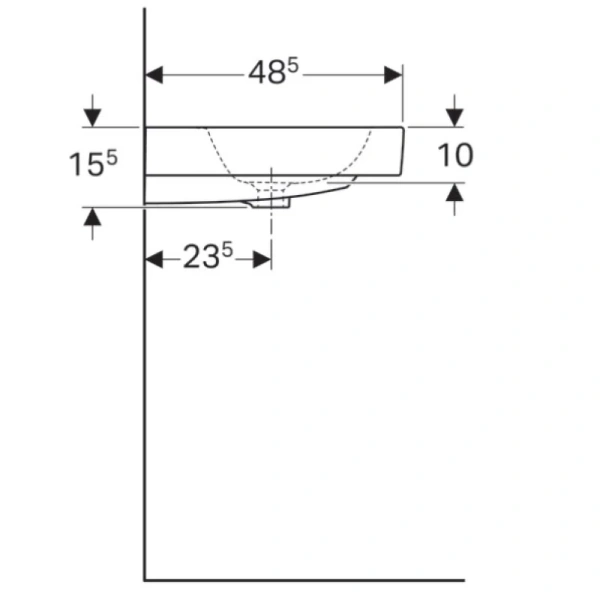 раковина подвесная 75 см geberit icon 124075000