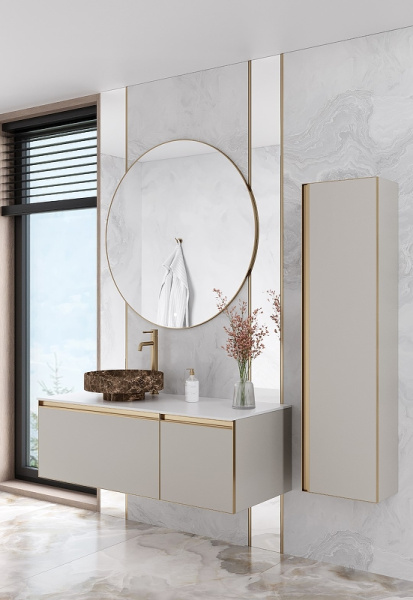 шкаф пенал boheme armadi art quatro 35 791-cm-mg подвесной кашемир профиль золото матовое