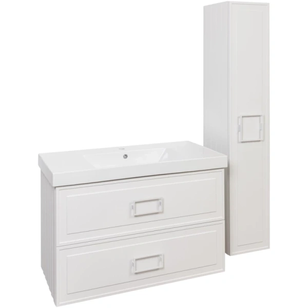 тумба белый матовый 97,6 см la fenice cubo twin fnc-01-cub-b-100-2