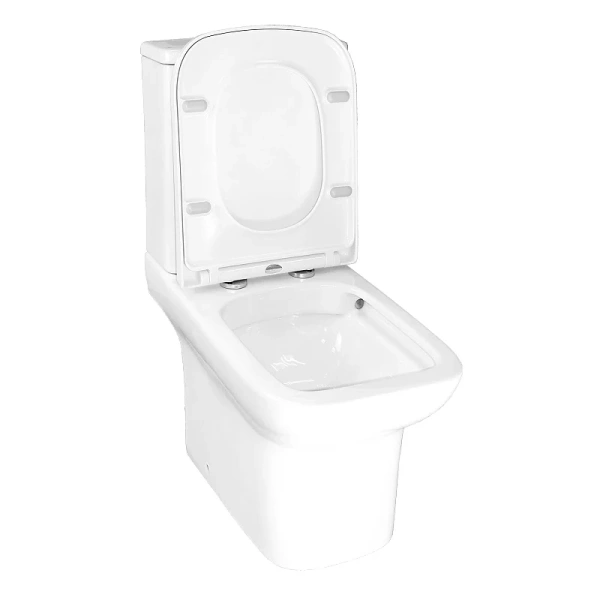 унитаз компакт azario alba az-8323 gb напольный, безободковый, с бачком и сиденьем микролифт, с арматурой geberit, 62х38х80.5 см, белый