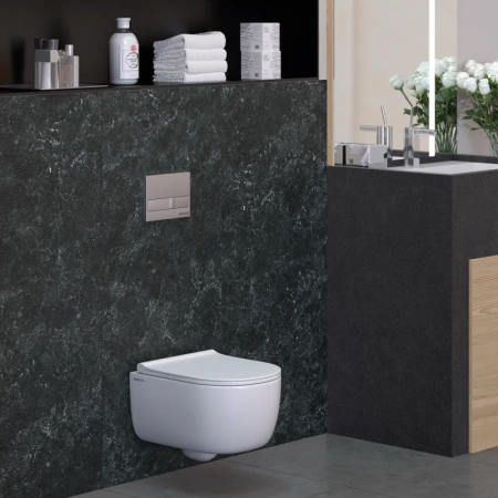 комплект унитаза с инсталляцией berges ego rimless 047253 с сиденьем микролифт и клавишей смыва хром