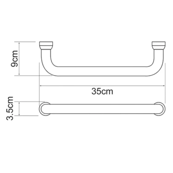 Поручень для ванны Wasserkraft K-1066POLISHED GOLD 35 см, золото глянцевое