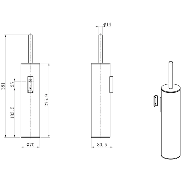 Ёршик Wonzon & Woghand WW-V4601-MW настенный, белый матовый