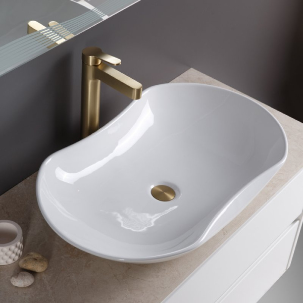 раковина накладная belbagno 66 bb1334, белая
