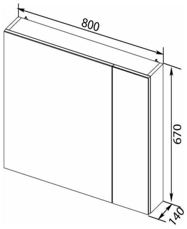 зеркальный шкаф aquanet порто 80 белый
