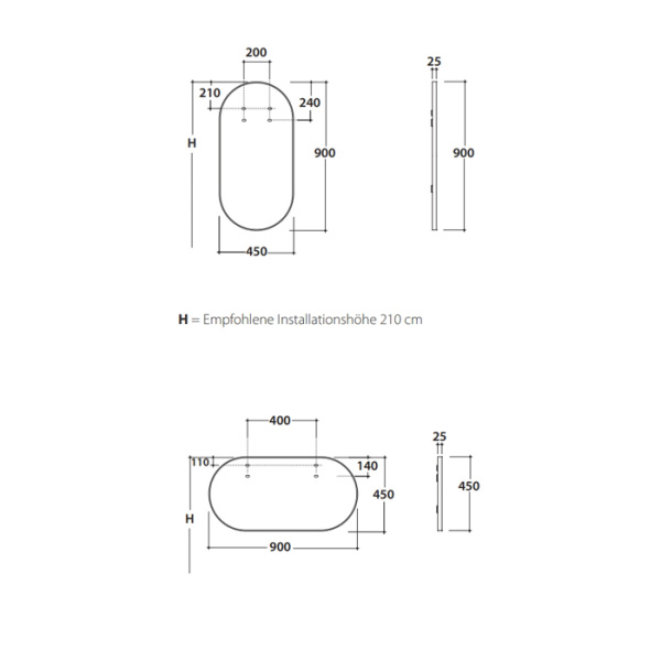 зеркало globo stripe op006mar 90 см