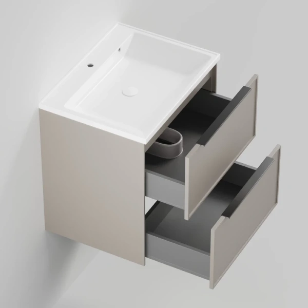 тумба под раковину la fenice simpla fnc-01-sim-c-80-2 80,8 см, подвесная, бежевый матовый