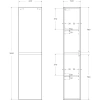 шкаф пенал cezares molveno 40 molveno-1600-2a-sc-bet подвесной beton