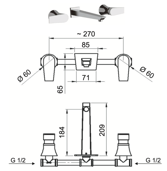 смеситель daniel diva dv5022dp для раковины, цвет золото брашированное