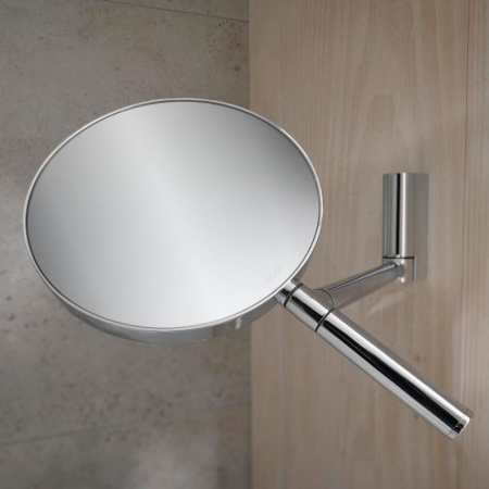 косметическое зеркало без подсветки двустороннее диаметр 190 мм keuco plan 17649 010002 хром