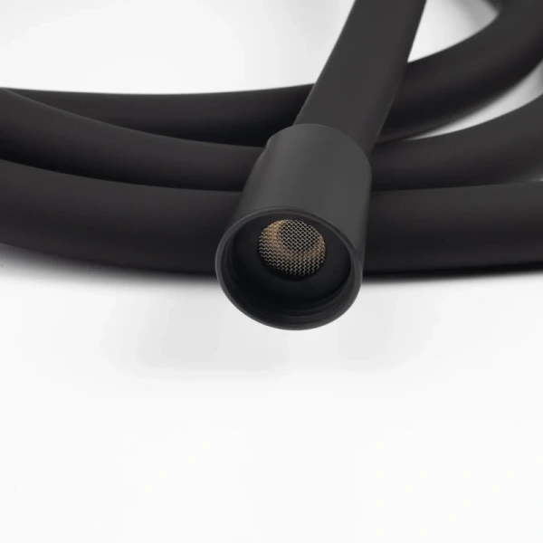 шланг для душа iddis optima home oph20bli19, черный матовый, силиконовый, 2,0м,