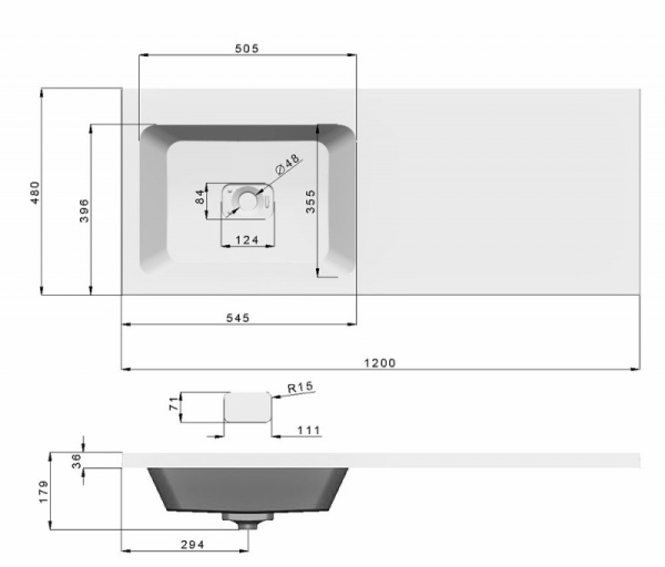 раковина madera kamilla 120 l 4627173210027 на стиральную машину, белая