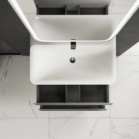 тумба под раковину aquame s4 80 aqm900480gm подвесная цвет серый