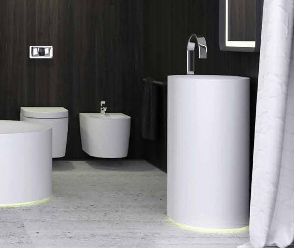 раковина 55х45х90 см knief moon 0600-031-01, без отв., напольная, c выпуском белым и сифоном, цвет: белый матовый