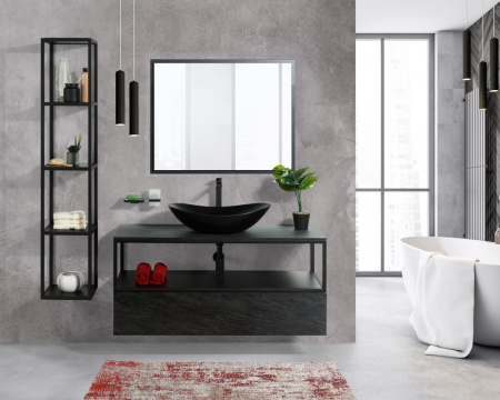 Полка для консоли под раковину Cezares Cadro 80 CADRO-80-MENS-BIANCO Белая матовая