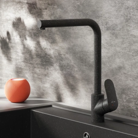 смеситель для кухни am.pm like f8005022, цвет черный матовый