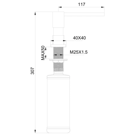 дозатор для жидкого мыла wonzon & woghand ww-88sd01-mw встраиваемый, для кухни, белый матовый