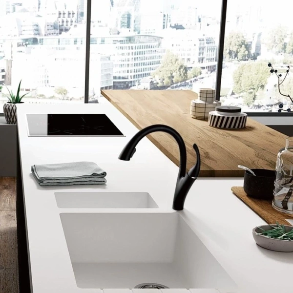 смеситель для кухни haiba hb70180-7 цвет черный