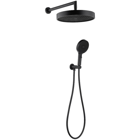 Комплект верхнего и ручного душа Boheme Cell 427-B черный матовый