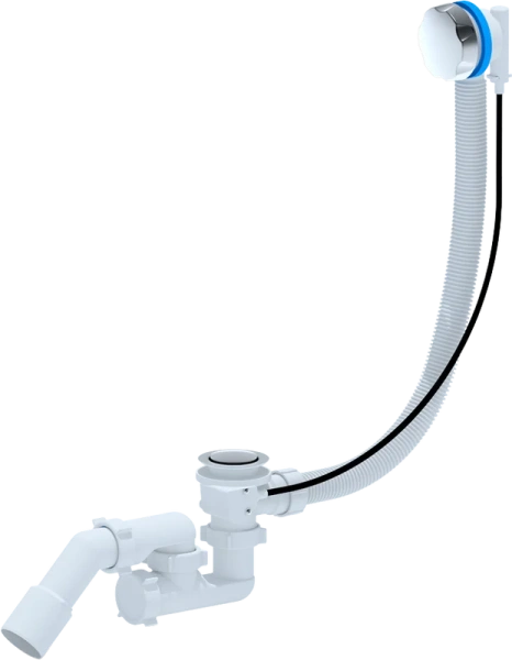 Слив-перелив для ванны АНИ пласт EM321 40 мм, полуавтомат, хром, с сифоном