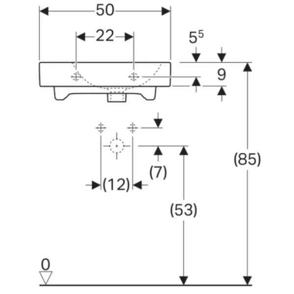 раковина подвесная 50 см geberit icon 124150000